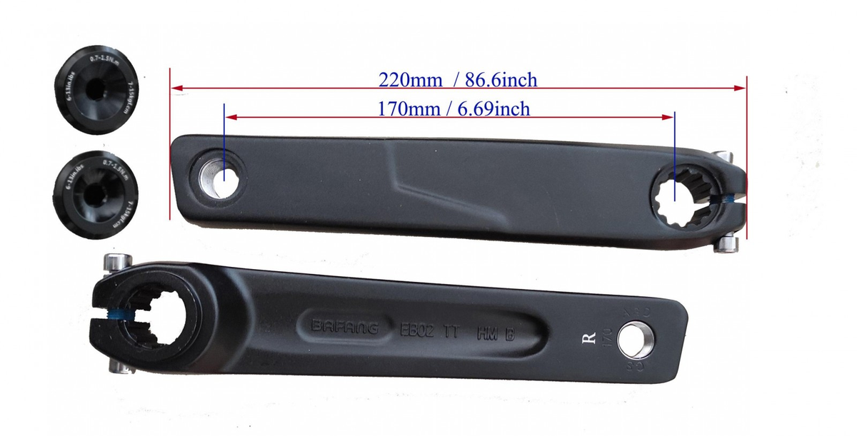 Crank Arms for Bafang M600 M500 M510 M420 motors California Ebike